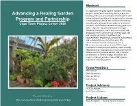 Advancing a Healing Garden Program and Partnership