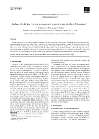 Analysis of a Kinked Crack in an Anisotropic Material Under Antiplane Deformation† H