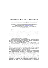 Astrometry with Small Instruments