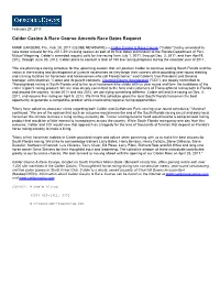 Calder Casino & Race Course Amends Race Dates Request