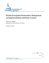 Florida Everglades Restoration: Background on Implementation And