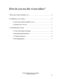 How Do You Use the Vi Text Editor?