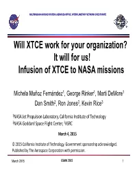 Infusion of XTCE to NASA Missions
