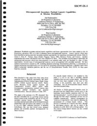 Microspacecraft Secondary Payload Launch