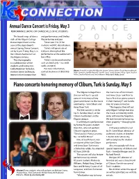 Piano Concerto Honoring Memory of Cliburn, Turk Is Sunday, May 5