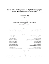 Report of the Working Group on Digital Mammography: Digital Displays and Workstation Design