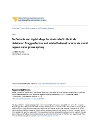 Surfactants and Digital Alloys for Strain Relief in III-Nitride Distributed Bragg Reflectors and Related Heterostructures Via Metal Organic Vapor Phase Epitaxy