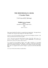 THE IRISH RED DATA BOOK 1 Vascular Plants