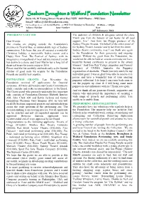 0 Seaborn Broughton & Walford Foundation Newsletter