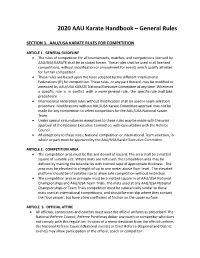 2020 AAU Karate Handbook – General Rules