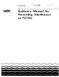 Guidance Manual for Preventing Interference at POTW's