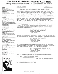 Illinois Labor Net\Norkagainstapartheid Mailing Address: Machinists District 8, 1225 5