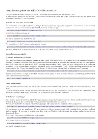 Installation Guide for REBOUND on Win10