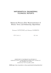 MATHEMATICAL ENGINEERING TECHNICAL REPORTS Balanced