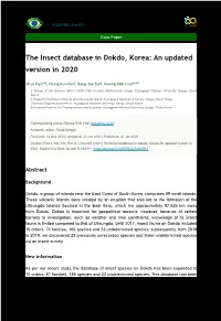 The Insect Database in Dokdo, Korea: an Updated Version in 2020