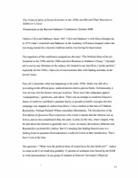 The Political Ideas of Soviet Scientists in the 1950S and 1960S