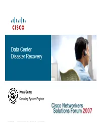 Data Center Disaster Recovery