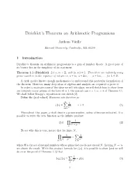 Dirichlet's Theorem on Arithmetic Progressions