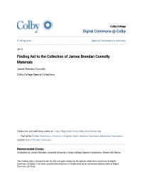 Finding Aid to the Collection of James Brendan Connolly Materials