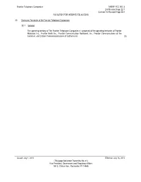 Frontier Telephone Companies TARIFF FCC NO. 5 2Nd Revised Page 22-1 Cancels 1St Revised Page 22-1 FACILITIES for INTERSTATE ACCESS