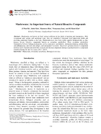 Mushrooms: an Important Source of Natural Bioactive Compounds