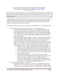 Panel Data 4: Fixed Effects Vs Random Effects Models Richard Williams, University of Notre Dame, Last Revised March 20, 2018