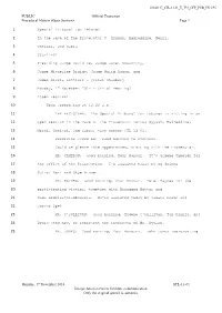 Public Transcript of the Hearing Held on 17 November 2014 in the Case