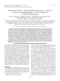 Replication Factor C Recruits DNA Polymerase to Sites of Nucleotide Excision Repair but Is Not Required for PCNA Recruitment