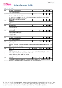 Sydney Program Guide