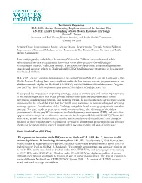 Testimony Regarding H.B. 6305: an Act Concerning Implementation of the Sustinet Plan S.B