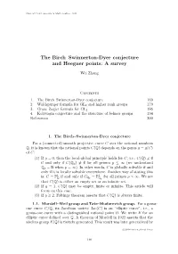 The Birch–Swinnerton-Dyer Conjecture and Heegner Points: a Survey