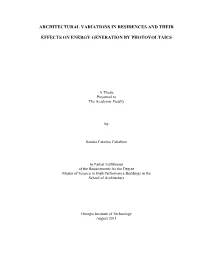 Architectural Variations in Residences and Their