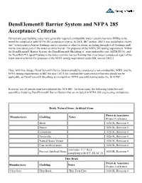 Denselement® Barrier System and NFPA 285 Acceptance Criteria