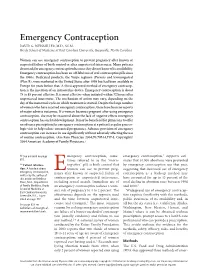 Emergency Contraception DAVID G
