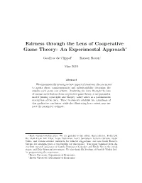 Fairness Through the Lens of Cooperative Game Theory: an Experimental Approach∗