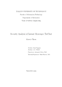 Security Analysis of Instant Messenger Torchat