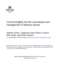 Current Insights Into the Mechanisms and Management of Infection Stones