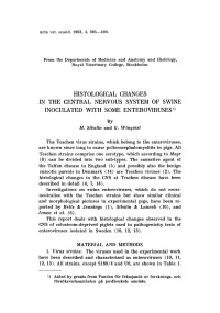 Histological Changes in the Central Nervous System of Swine 1 Inoculated with Some Enteroviruses )