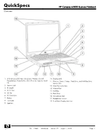 HP Compaq Nx5000 Business Notebook Overview