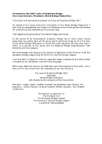 Laws of Duplicate Bridge 2007