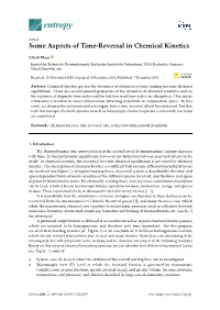 Some Aspects of Time-Reversal in Chemical Kinetics
