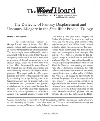 The Dialectic of Fantasy Displacement and Uncanny Allegory in the Star Wars Prequel Trilogy