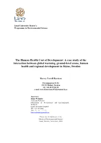 A Case Study of the Interaction Between Global Warming, Ground-Level Ozone, Human Health and Regional Development in Skåne, Sweden