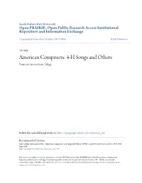 American Composers: 4-H Songs and Others Extension Service State College