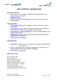 Bnf Chapter 3: Respiratory