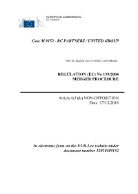 Case M.9152 - BC PARTNERS / UNITED GROUP