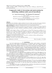 Comparative Study of Atracurium and Cisatracurium for Intubating Conditions Under General Anaesthesia