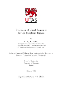Detection of Direct Sequence Spread Spectrum Signals