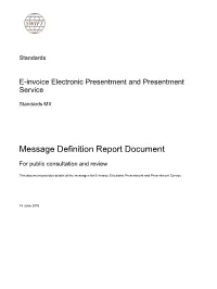 Message Definition Report Document