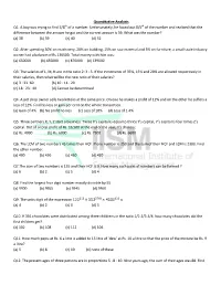 Quantitative Analysis Q1. a Boy Was Trying to Find 5/8Th of a Number